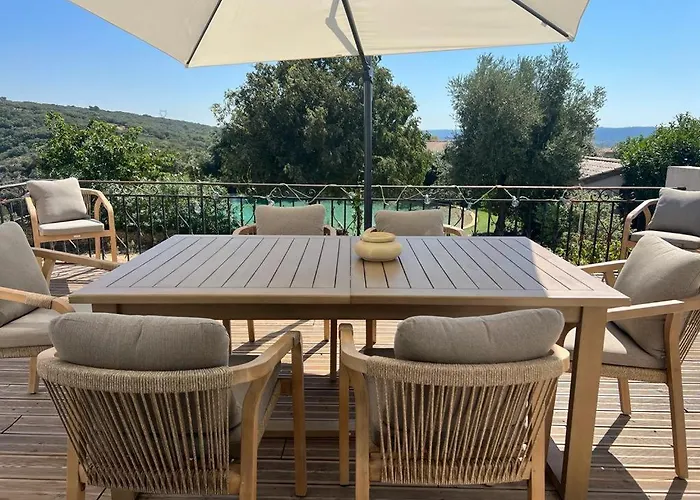10 P Piscine Lagon Avec Vue Epoustouflante Proche Uzes 别墅